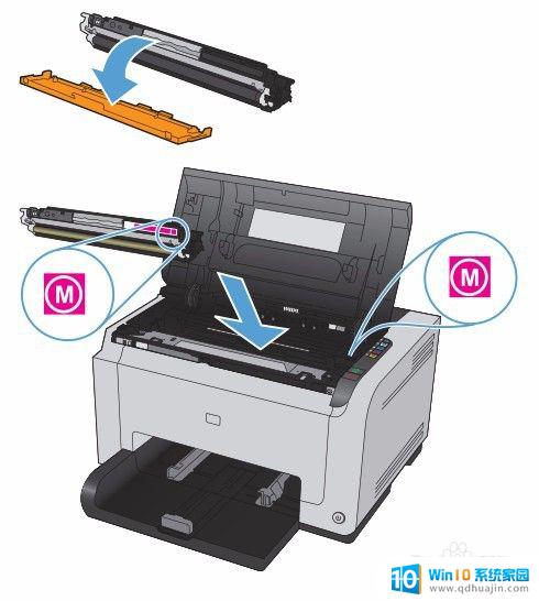 hp cp1025打印机如何更换粉盒 惠普cp1025墨盒更换步骤