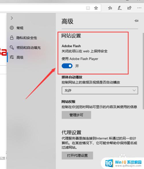 adobeflashplayer是电脑自带的吗 如何在Win10自带浏览器中开启Adobe Flash Player插件