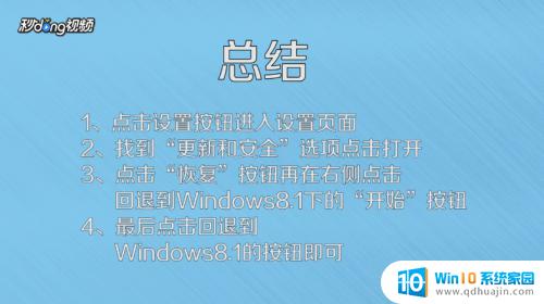 win10回到win8 如何将Win10操作系统降级为Win8系统