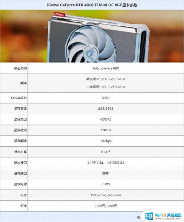 七彩虹iGame RTX 4060 Ti Mini OC 8GB迷你显卡评测