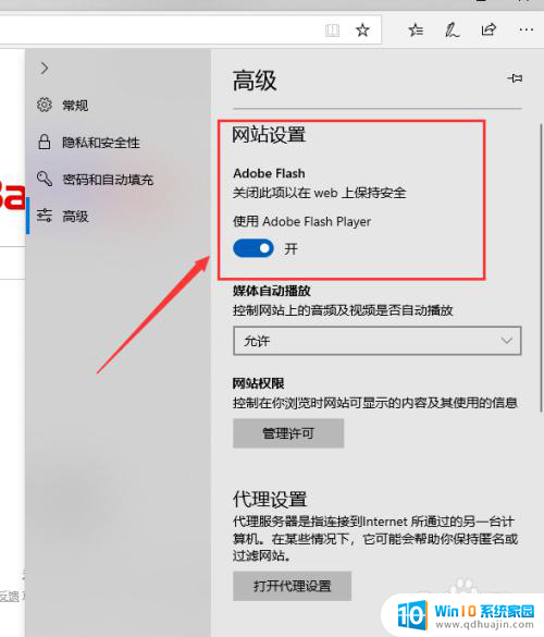 win10自带flashplayer怎么启用 如何在Win10自带浏览器中开启Adobe Flash Player插件
